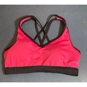 NEW Everlast Sport Bra/Bralette/S Small~24" Elastic Band~Pink/Black~Lined/Padded